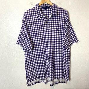 Vintage Polo by Ralph Lauren Men’s XL Purple White Polo Shirt Plaid Gingham